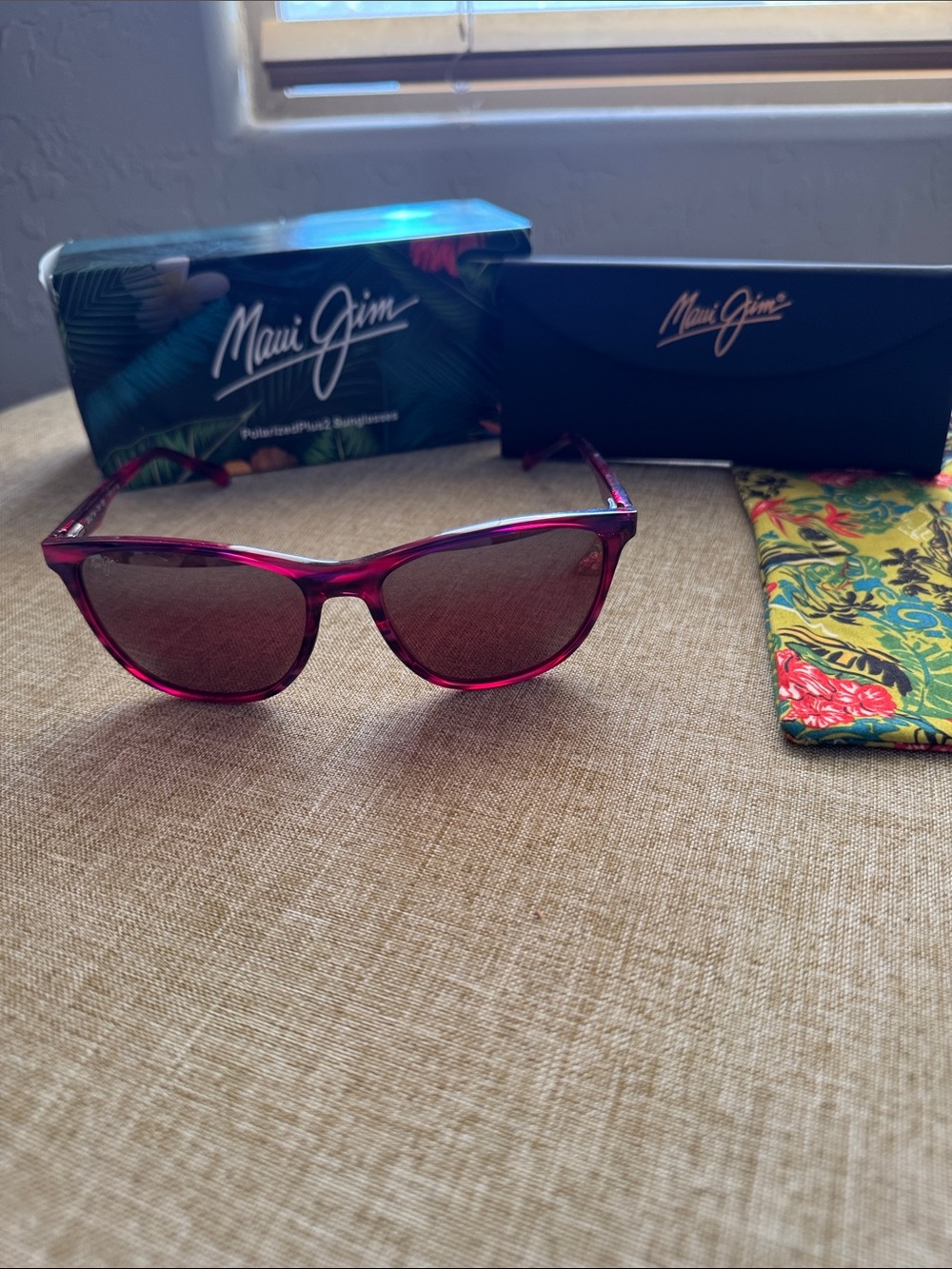 Maui Jim Sugar Cane MJ783-13B Polarized Sunglasses Lilac Sunset - Case Box Pouch